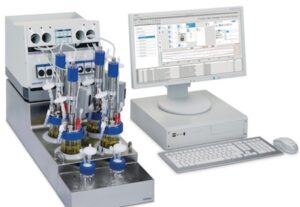 Stirred tank bioreactors for scalable cell therapy manufacturing, showing the shift from manual, flask-based methods to automated bioprocessing.